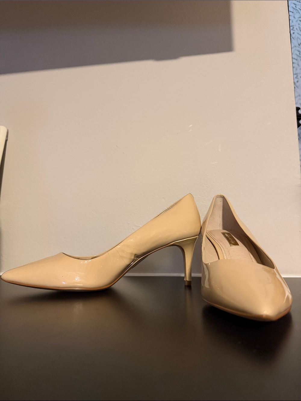 Louise et Cie Nude Patent Pointed-Toe Pumps - Picture 3 of 8
